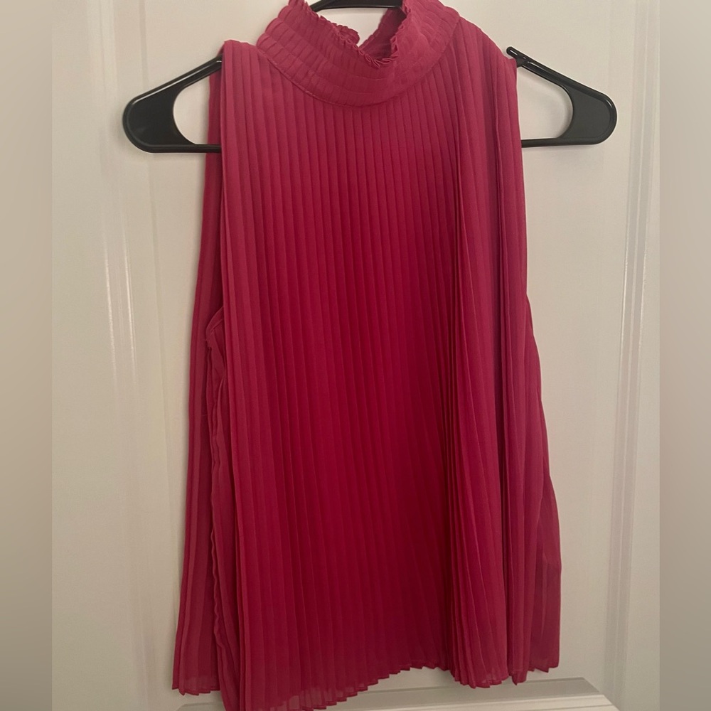 Elegant Pink Pleated Blouse